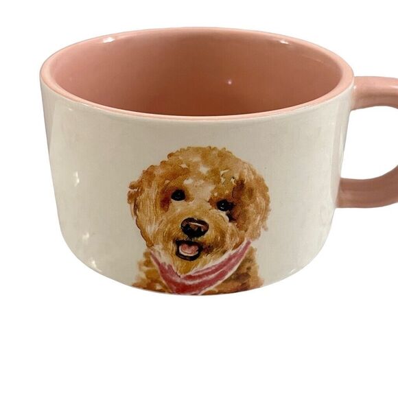 Set of 3 Peir 1 Dolomite Pink & White Stackable Dog Mugs - Picture 1 of 8